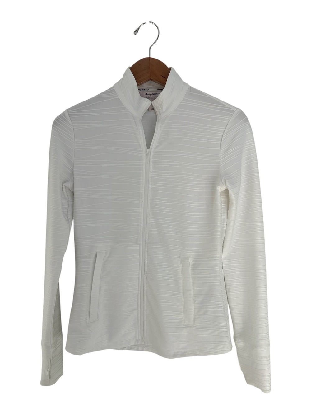 Tommy Bahama White Textured Full‑Zip Golf Jacket